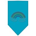 Unconditional Love Rainbow Rhinestone Bandana Turquoise Large UN852325